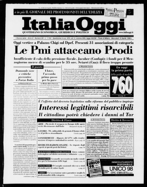 Italia oggi : quotidiano di economia finanza e politica